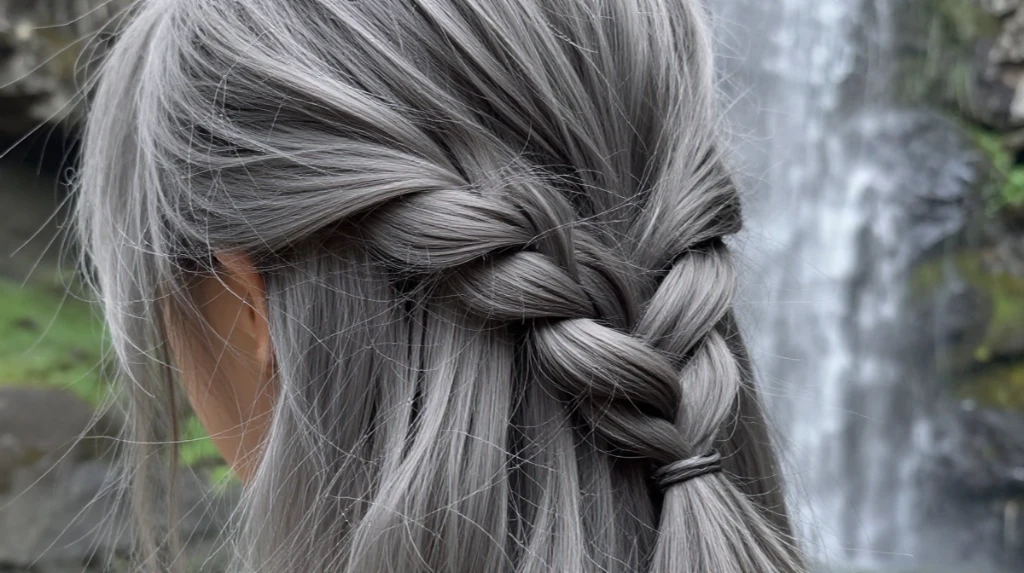 Gray Waterfall Braid for Soft Movement