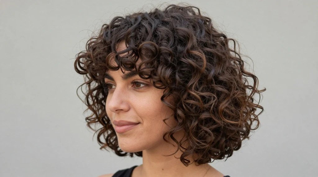 Loose Curls Layered Bob