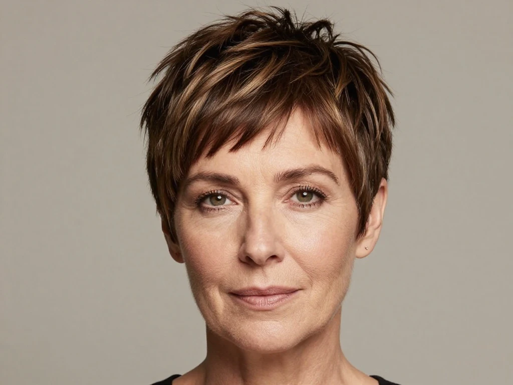 Pixie Cut with Highlights