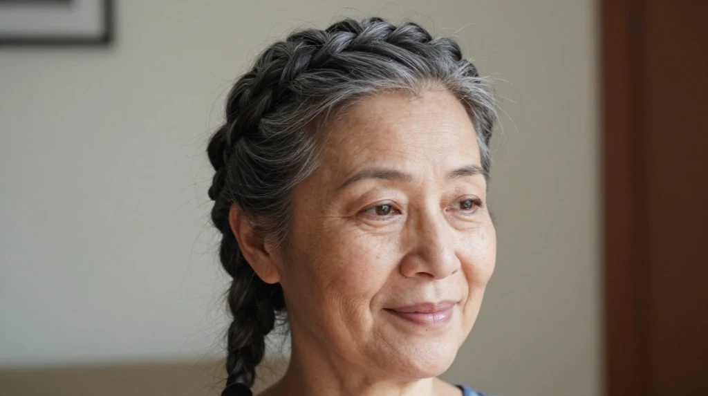 Salt and Pepper Braided Crown