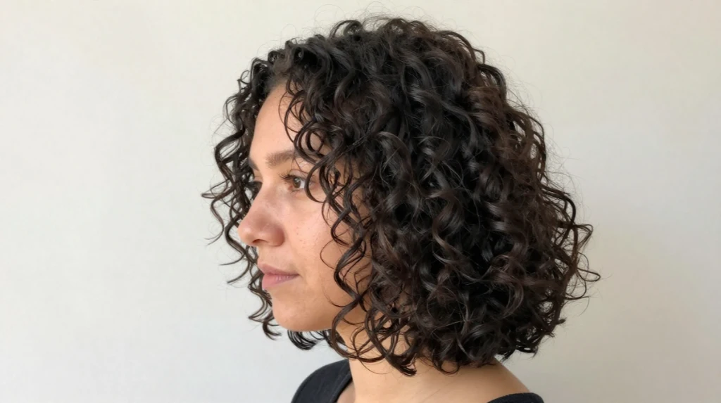 Shoulder Length Curly Bob with Layers