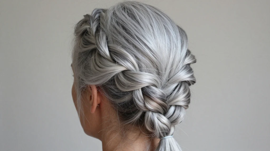 Silver Milkmaid Braid for Romantic Occasions