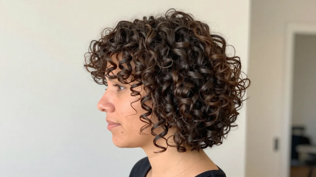 Tight Curls Layered Bob