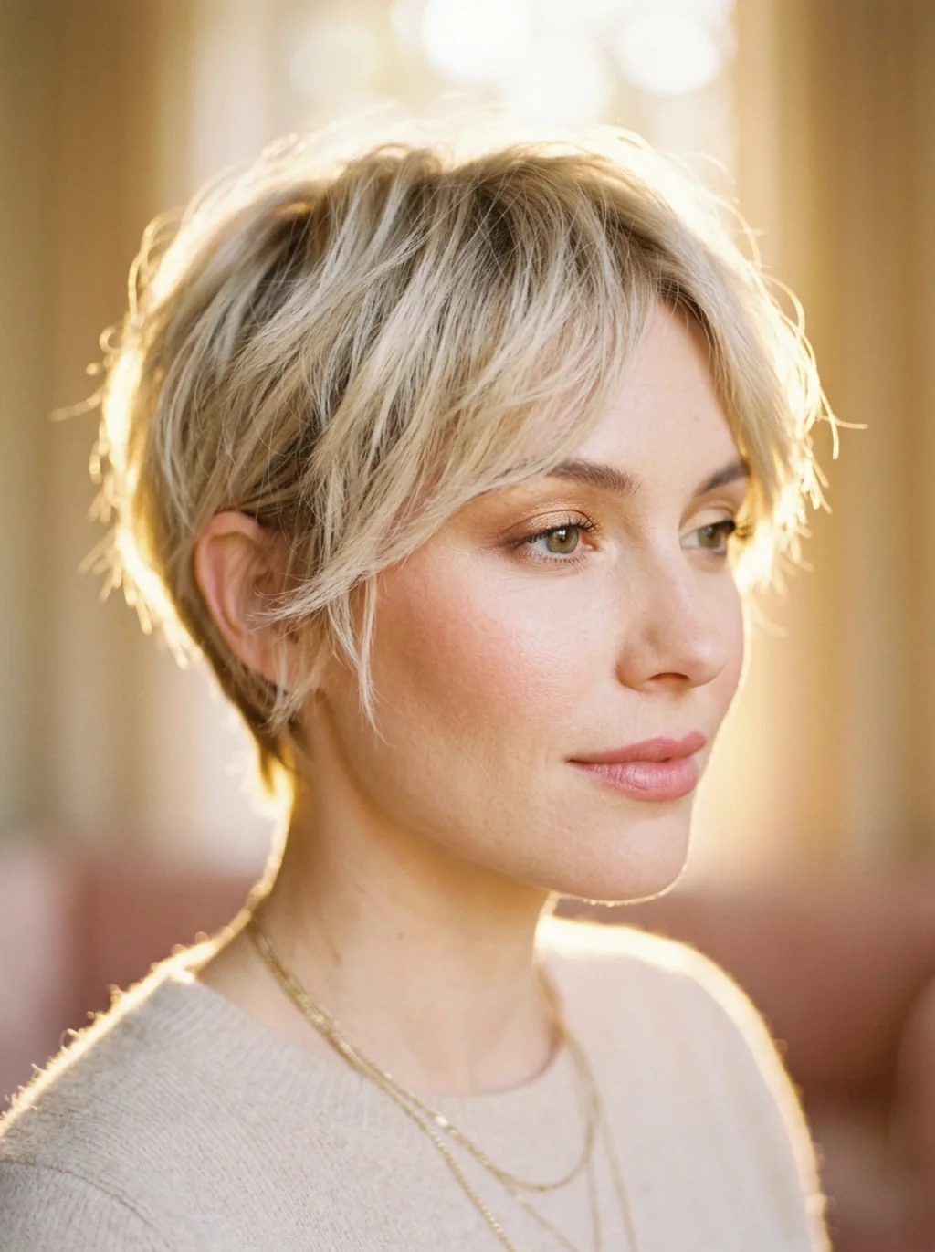 Feathered Layers Soften Angles For A Delicate Finish