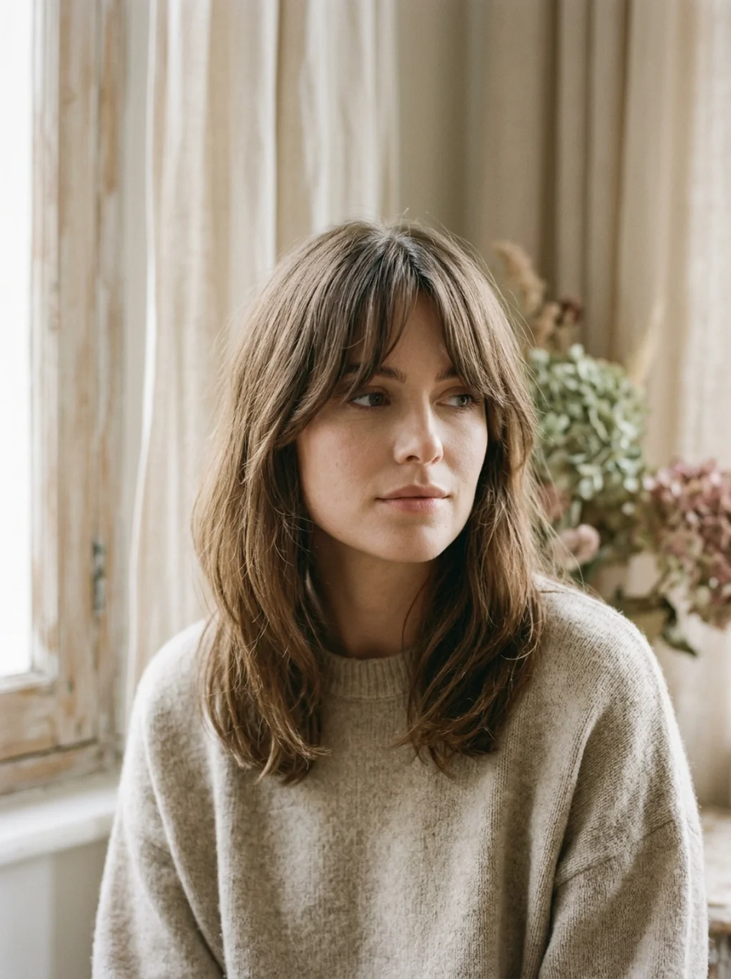 Curtain Bangs That Frame Square Faces Like A Work Of Art